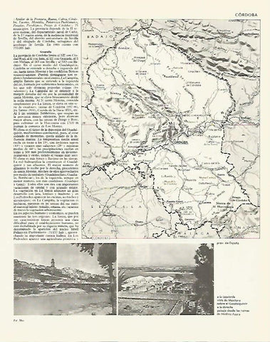 LAMINA LAROUSSE 70179: Mapa de la provincia de Cordoba