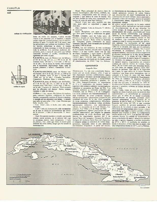 LAMINA LAROUSSE 70185: Mapa de Cuba