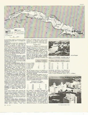 LAMINA LAROUSSE 70186: Mapa de la vegetacion de Cuba