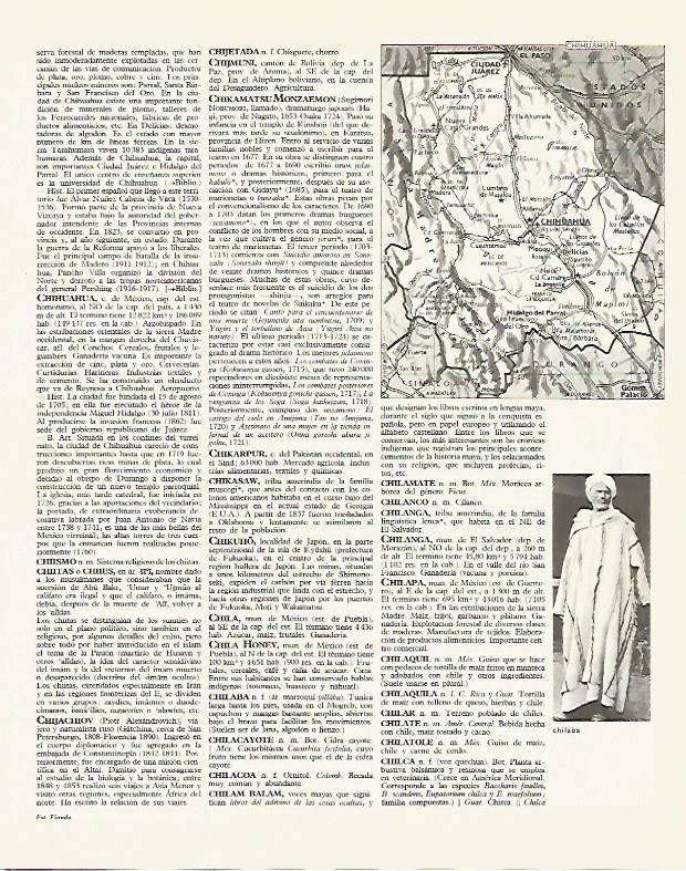 LAMINA LAROUSSE 70195: Mapa de Chihuahua Mejico