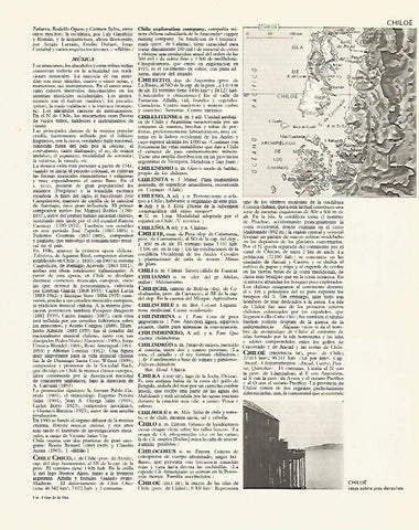 LAMINA LAROUSSE 70203: Mapa de Chiloe Chile