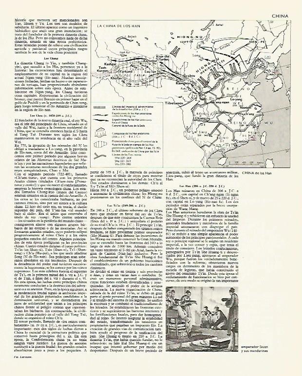 LAMINA LAROUSSE 70209: Mapa de la China de los Han