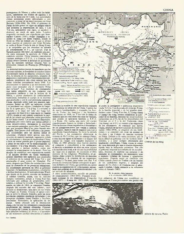 LAMINA LAROUSSE 70211: Mapa de la China de los Ming
