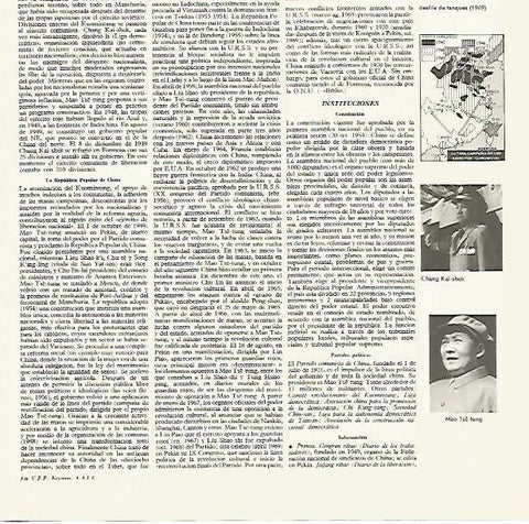 LAMINA LAROUSSE 70212: Desfile de tanques de China en 1949