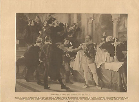 LAMINA 5095: Fernando II ante los protestantes de Bohemia