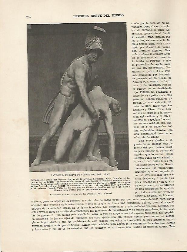LAMINA 5127: Patroclo moribundo es sostenido por Ayax