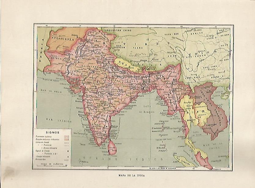 LAMINA 5170: Mapa de la India