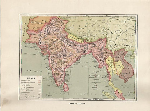 LAMINA 5170: Mapa de la India