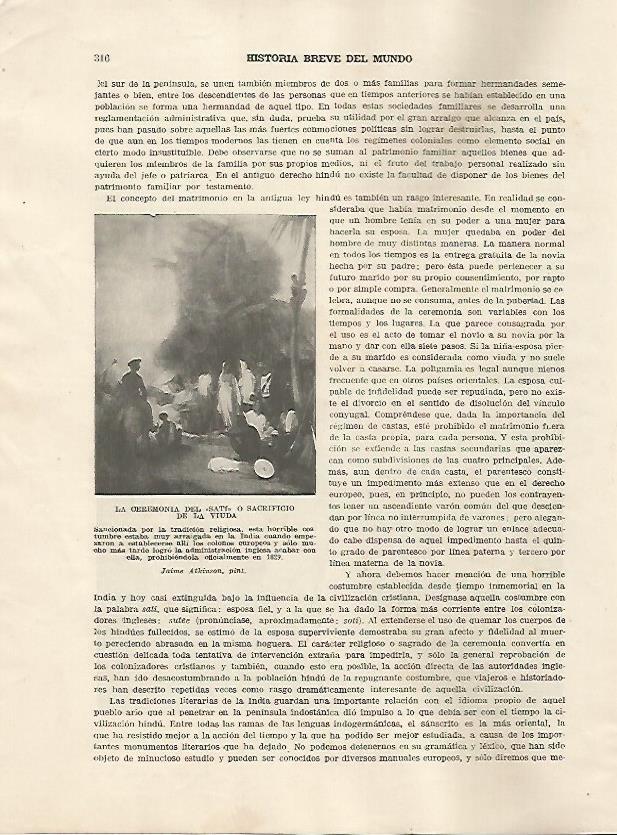 LAMINA 5186: La ceremonia del Sati o sacrificio de la viuda en India