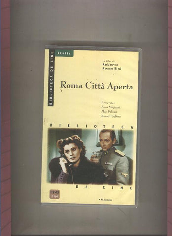 Video VHS: Biblioteca de Cine ITALIA: Roma Citta Aperta de Roberto Rossellini