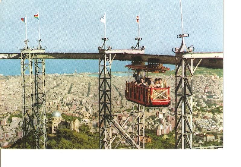 Postal 020883 : Trean aereo, Tibidabo - Barcelona
