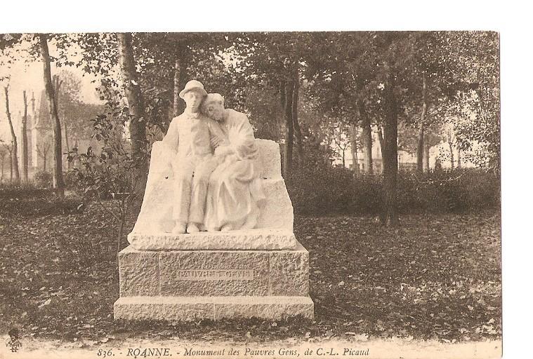 Postal 023153 : Roanne - monument des Pauvres Gens, de C. -L. Picaud