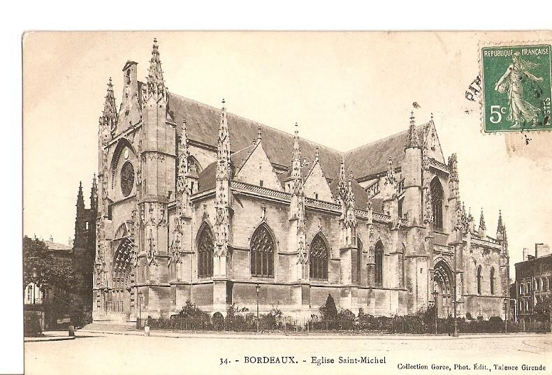 Postal 027742 : Bordeaux. Eglise Saint-Michel