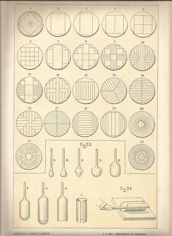 Lamina 007: Tratado de arquitectura de Sugrañes - Escuadria de maderas- Fabricacion de vidrios planos