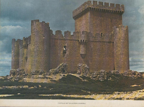 Lamina Castillos de España Edicion 1967 No.003: CASTILLO DE VILLALONSO (Zamora)