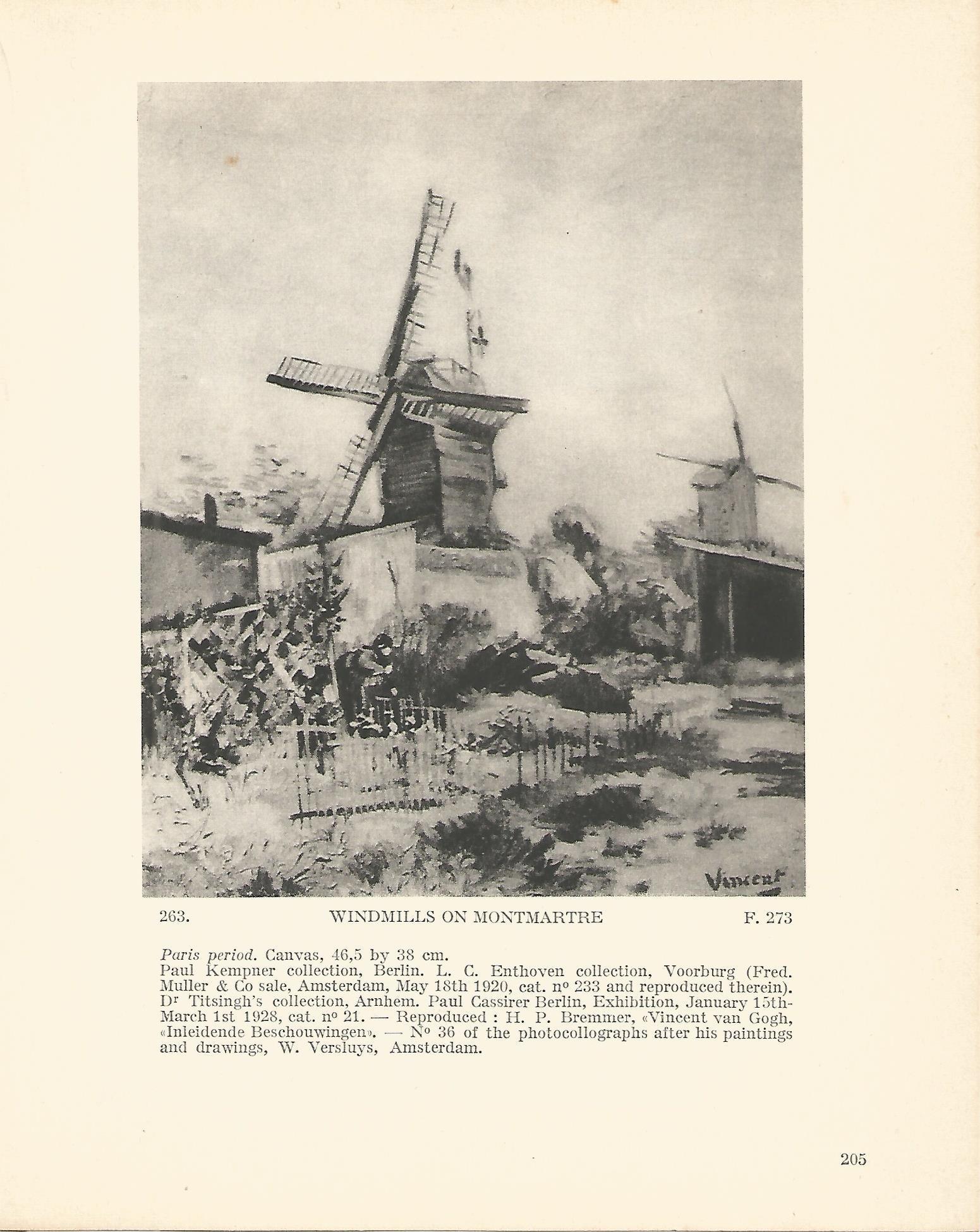 LAMINA 1291: VAN GOGH. Windmills on Montmartre