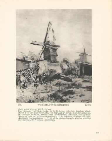 LAMINA 1291: VAN GOGH. Windmills on Montmartre