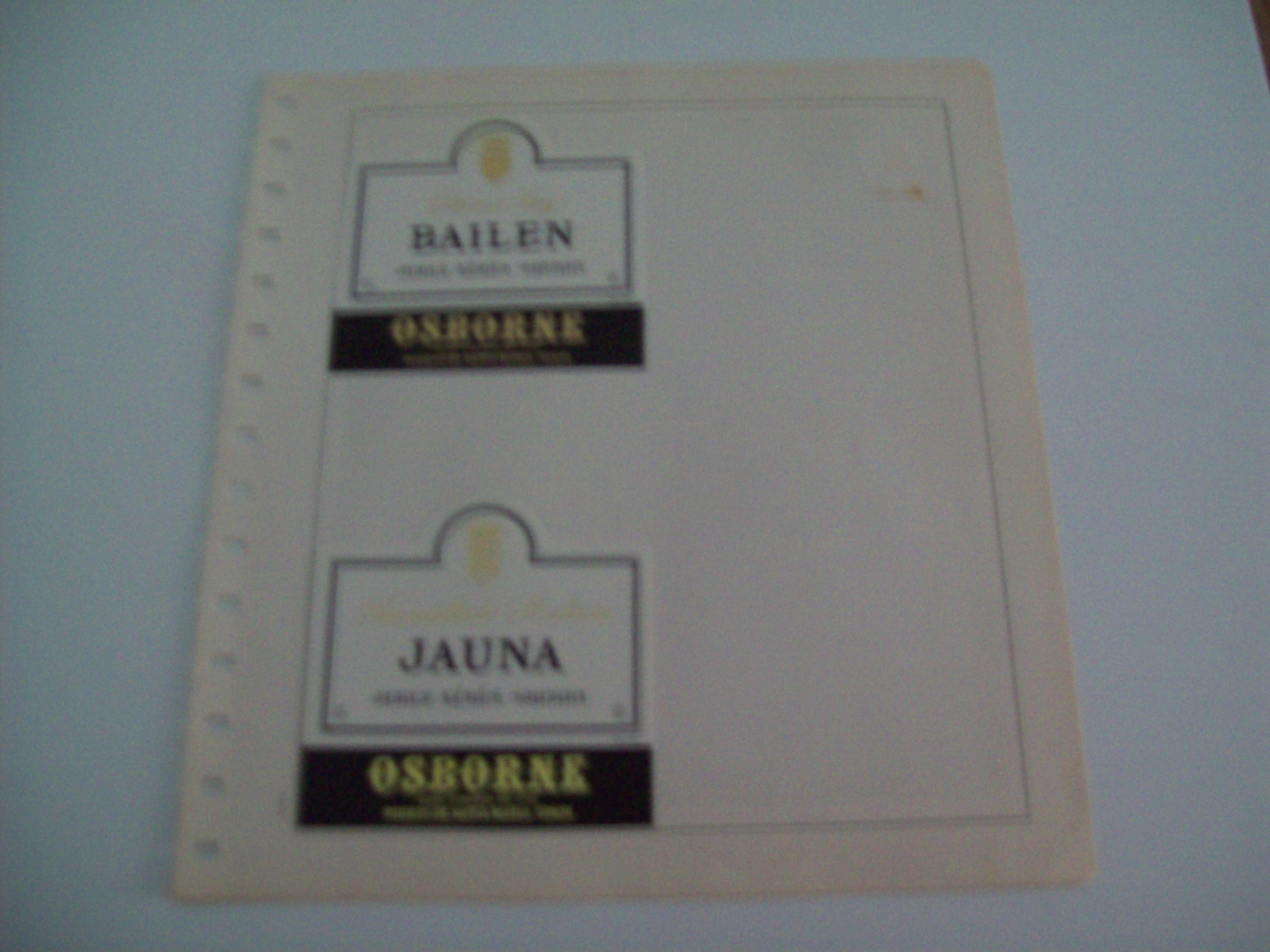 ETIQUETA LICOR 2234: Bodegas Osborne