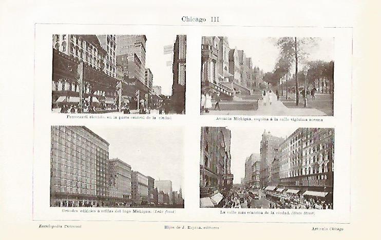 LAMINA ESPASA 1946:  Calles de Chicago