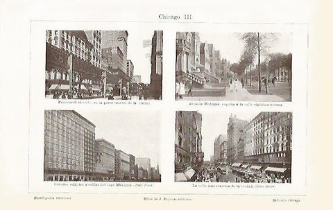 LAMINA ESPASA 1946:  Calles de Chicago