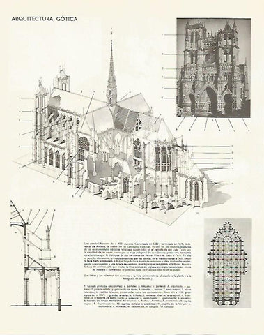 LAMINA LAROUSSE 70093: Arquitectura gotica
