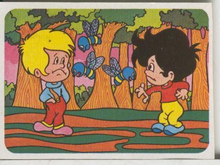 Cromos: Juego de refranes numero 54: En boca cerrada no entran moscas