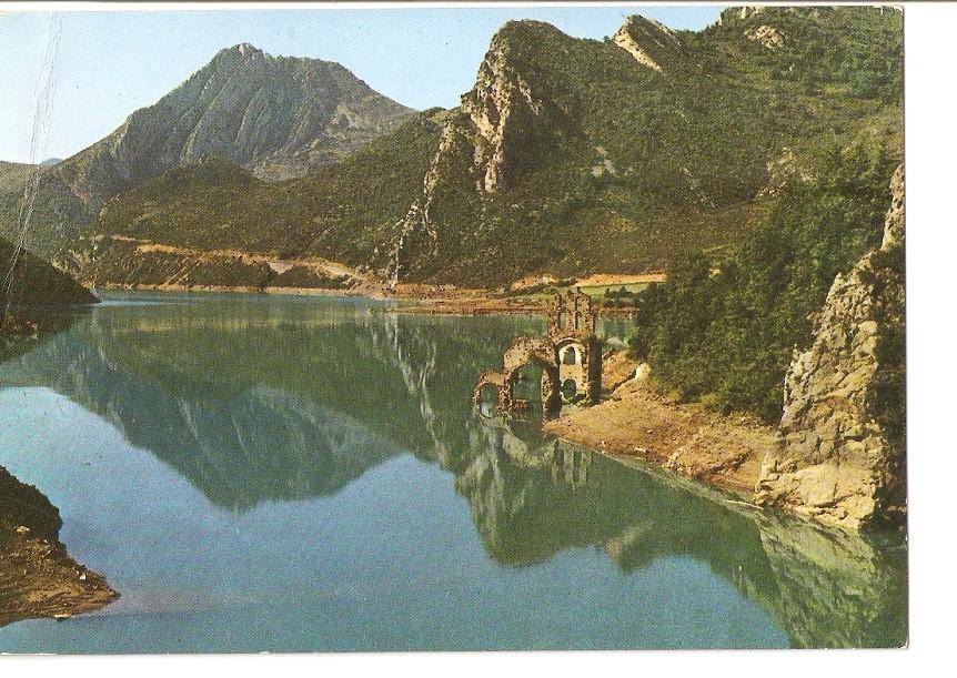 Postal 039574 : Pirineo de Lerida. Pont de Suert. Alto Ribagorza embalse de Escales y restos del Monasterio de Labaix