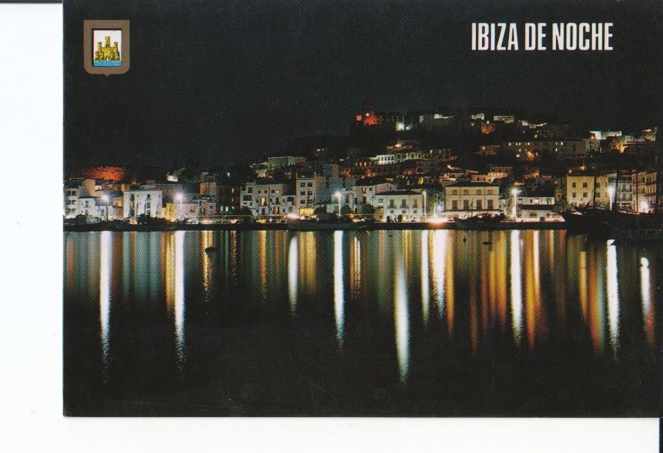 Postal 016871: IBIZA - Ibiza de noche vista desde el mar