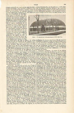 LAMINA ESPASA 4637: Tabernaculo de los mormones en Utah Estados Unidos