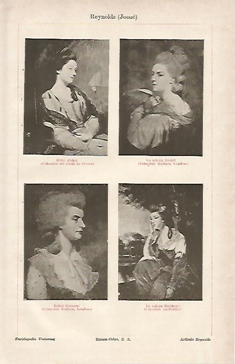LAMINA ESPASA 6539: Retratos pintados por J. Reynolds