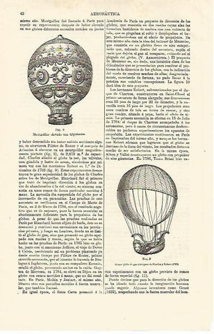 LAMINA ESPASA 12551: Montgolfier  y Primer globo de gas hidrogeno de Charles y Robert en 1783