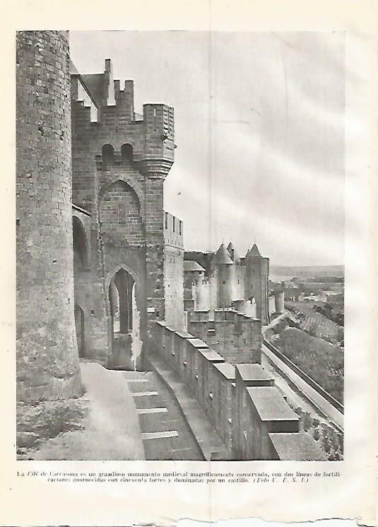 LAMINA GEOGRAFIA 0324: Carcassone Francia