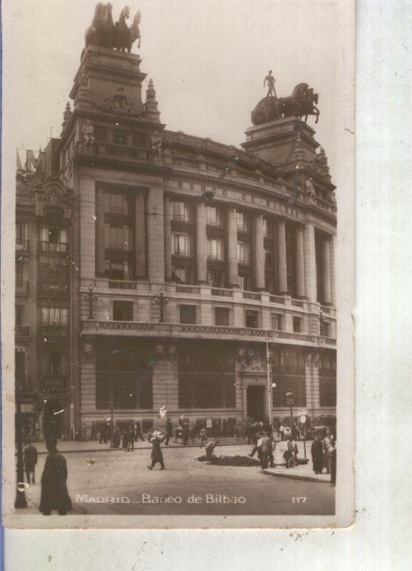 Postal 012933: Madrid, edificio del banco de Bilbao