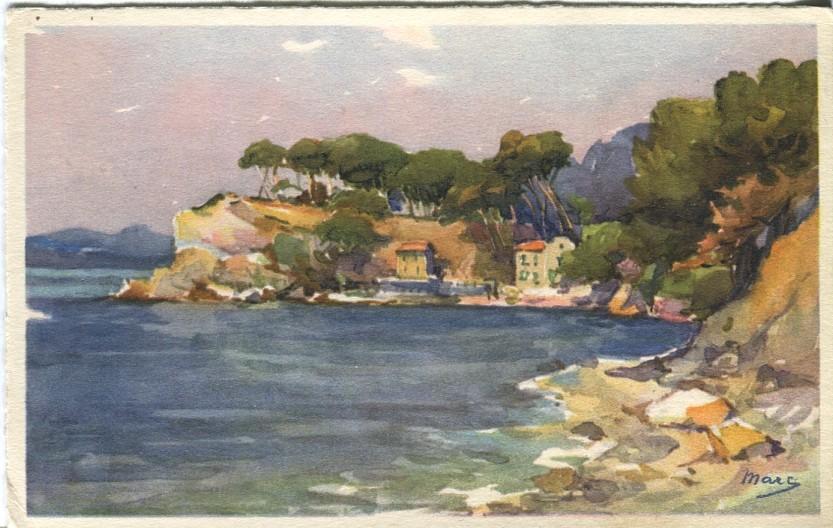 Postal-Postcard 17222: PORT MAGAUD - Pintura de la costa de Port Magaud