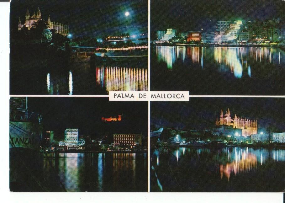 Postal-Postcard 17566: PALMA DE MALLORCA - Diferentes vistas nocturnas de la ciudad de Palma de Mallorca