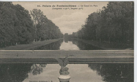 Postal B/N 0362 : Fontainebleau: Le canal du parc