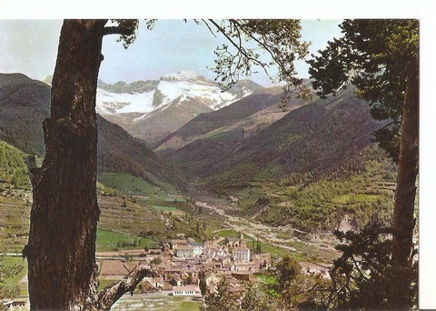 Postal 030892 : Linas de Broto-Pirineo Aragones. Vista general y macizo de Tendenera