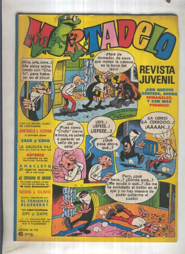 Revista Mortadelo numero 73 (recortado los billetes mortadelo en su hoja correspondiente)