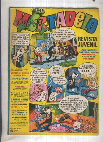 Revista Mortadelo numero 73 (recortado los billetes mortadelo en su hoja correspondiente)