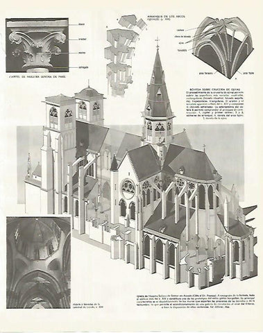 LAMINA LAROUSSE 70094: Iglesia de Nuestra Señora de Semur en Auxois Francia