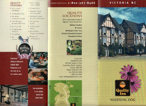 Triptico Publicitario: HOTEL Quality Inn WADDLING DOG - Saanichton, British Columbia (Canada)