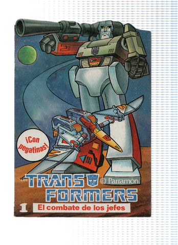 Cuento Troquelado: TRANSFORMERS Numero 01: El Combate de los jefes / Pegatinas COMPLETO (Parramon)