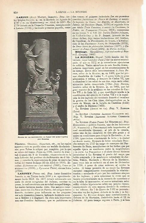 LAMINA ESPASA 9019: Monumento al actor Larive por Hondon