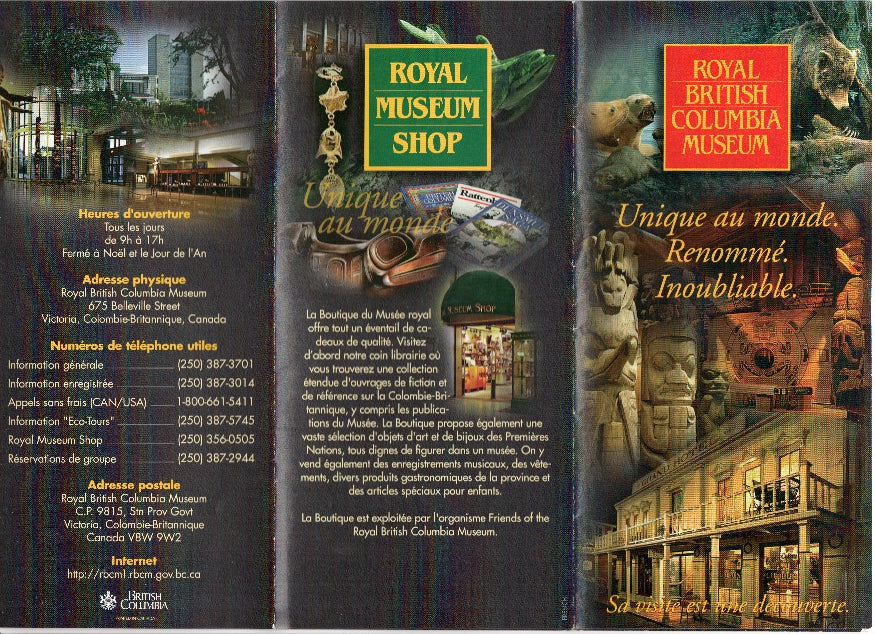 Triptico Museo: ROYAL BRITISH COLUMBIA MUSEUM (Victoria, Canada)