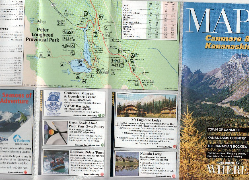 Mapa Desplegable: CANMORE Y KANANASKIS (Canadian Rockies)