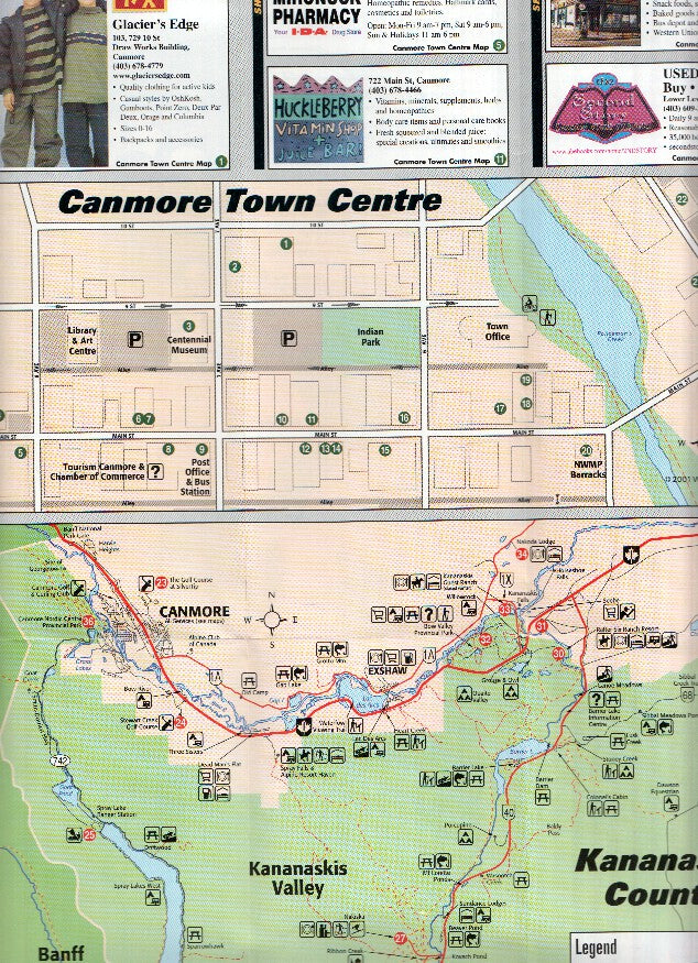 Mapa Desplegable: CANMORE Y KANANASKIS (Canadian Rockies)