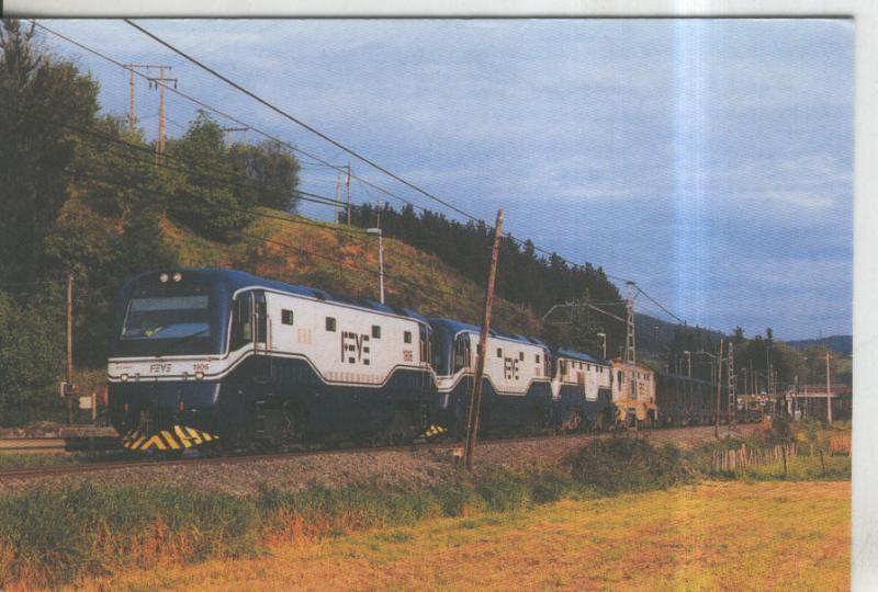 Postal 011828: Locomotora diesel electricas tipo 1900 de Feve