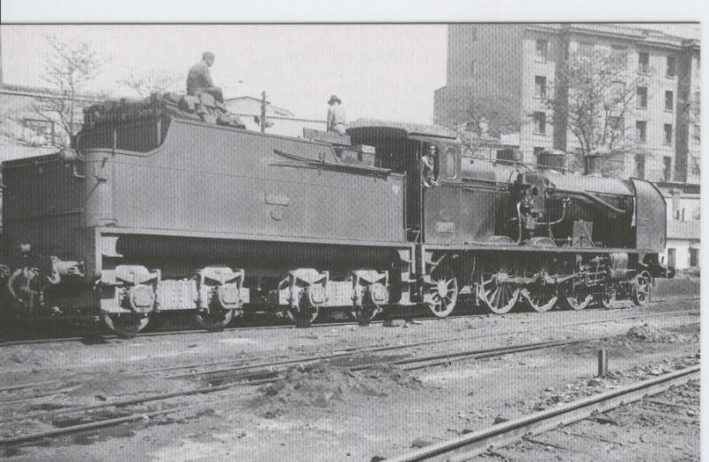 Postal 012523: Locomotora de vapor 231-4014 en Campo Sepulcro ( Zaragoza), años sesenta