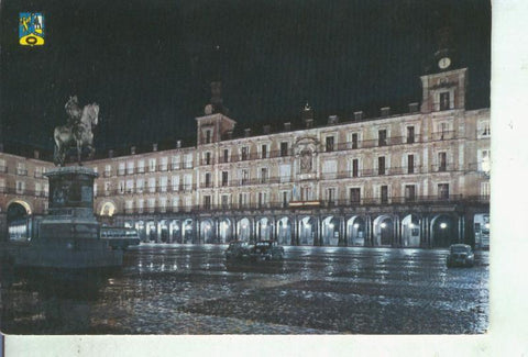 Postal 014687: Vista noctura de la plaza mayor de Madrid
