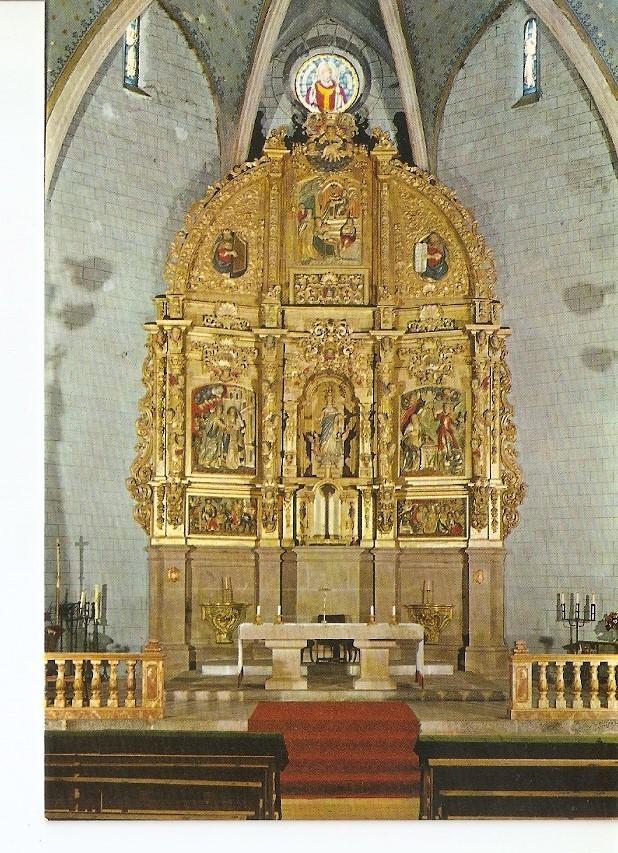 Postal 029241 : Llivia, iglesia Parroquial. Retablo Barroco siglo XVIII